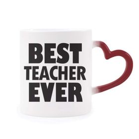Dıythinker Kırmızı Çok Renkli Best Teacher Ever Alıntı Festival Isıya Duyarlı Kalp Kupası