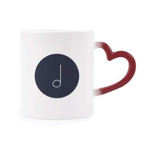 Dıythinker Kırmızı Çok Renkli Beyaz Müzik Mim Notes Siyah Şekil Isıya Duyarlı Kalp Kupası