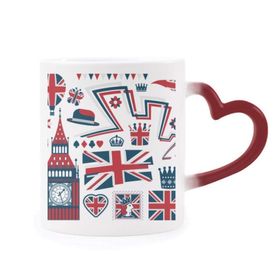 Dıythinker Kırmızı Çok Renkli Big Ben Ballon Asker Uk Simgesi Isıya Duyarlı Kalp Kupası