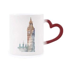 Dıythinker Kırmızı Çok Renkli Big Ben İn Britanya'da Morphing Isıya Duyarlı Kalp Kupa