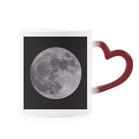 Dıythinker Kırmızı Çok Renkli Big Moon Dark Night Sky Morphing Isıya Duyarlı Kalp Kupa