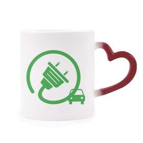 Dıythinker Kırmızı Çok Renkli Big Plug Enerji Araçları Çevreyi Korur Şekil Isıya Duyarlı Kalp Kupası