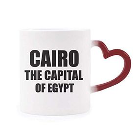 Dıythinker Kırmızı Çok Renkli Cairo The Capital Of Egypt Morphing Isıya Duyarlı Kalp Kupa