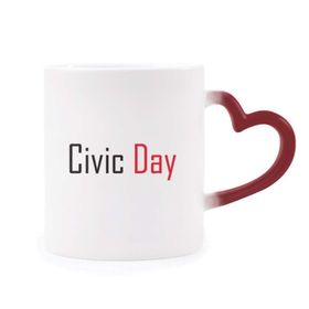 Dıythinker Kırmızı Çok Renkli Canada Civic Day Kutsama Isıya Duyarlı Kalp Kupa