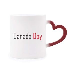 Dıythinker Kırmızı Çok Renkli Canada Gününü Kutsaması Blessing Şekil Isıya Duyarlı Kalp Kupa
