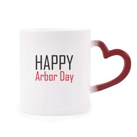 Dıythinker Kırmızı Çok Renkli Celebrate Arbor Day Blessing Festival Morphing Isıya Duyarlı Kalp Kupa