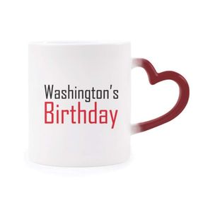 Dıythinker Kırmızı Çok Renkli Celebrate Washington's Birthday Blessing Festival Morphing Isıya Duyarlı Kalp Kupası