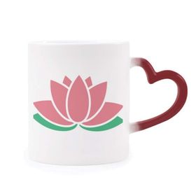Dıythinker Kırmızı Çok Renkli Çiçek Bitkisi Lotus Yaprağı Lotus Çiçeği Şekil Isıya Duyarlı Kalp Kupası