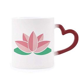 Dıythinker Kırmızı Çok Renkli Çiçek Bitkisi Lotus Yaprağı Lotus Çiçeği Şekil Isıya Duyarlı Kalp Kupası