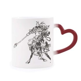 Dıythinker Kırmızı Çok Renkli Çin Çin Başyapıt Romantik Şekil Isıya Duyarlı Kalp Kupası