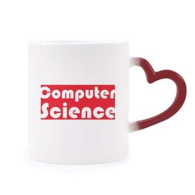 Dıythinker Kırmızı Çok Renkli Course And Major Computer Science Kırmızı Şekil Isıya Duyarlı Kalp Kupa