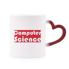 Dıythinker Kırmızı Çok Renkli Course And Major Computer Science Kırmızı Şekil Isıya Duyarlı Kalp Kupa
