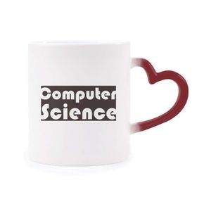 Dıythinker Kırmızı Çok Renkli Course And Major Computer Science Siyah Şekil Isıya Duyarlı Kalp Kupası