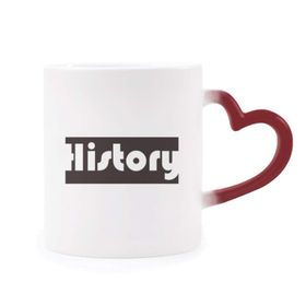 Dıythinker Kırmızı Çok Renkli Course And Major History Siyah Şekil Isıya Duyarlı Kalp Kupa
