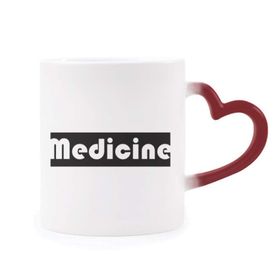 Dıythinker Kırmızı Çok Renkli Course And Major Medicine Siyah Şekil Isıya Duyarlı Kalp Kupası