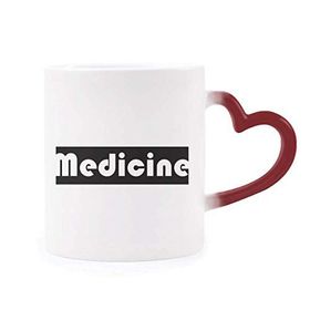Dıythinker Kırmızı Çok Renkli Course And Major Medicine Siyah Şekil Isıya Duyarlı Kalp Kupası