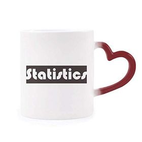 Dıythinker Kırmızı Çok Renkli Course And Major Statistics Siyah Şekil Isıya Duyarlı Kalp Kupası