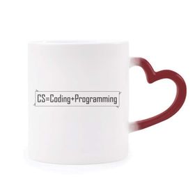 Dıythinker Kırmızı Çok Renkli Cs Kodlama ve Programlama Isıya Duyarlı Kalp Kupası