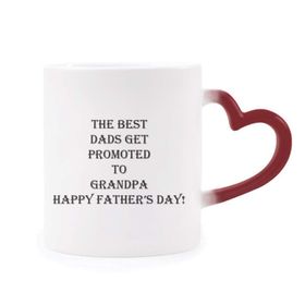 Dıythinker Kırmızı Çok Renkli Dad Promoted To Grandpa Babalar Festivali Şekil Isıya Duyarlı Kalp Kupa
