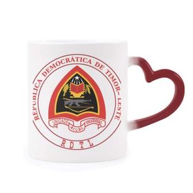 Dıythinker Kırmızı Çok Renkli Dili Doğu Timor Ulusal Amblem Isıya Duyarlı Kalp Kupası