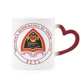 Dıythinker Kırmızı Çok Renkli Dili Doğu Timor Ulusal Amblem Isıya Duyarlı Kalp Kupası