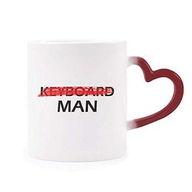 Dıythinker Kırmızı Çok Renkli Don't Be A Keyboard Man Morphing Isıya Duyarlı Kalp Kupa