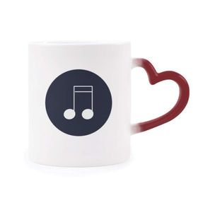 Dıythinker Kırmızı Çok Renkli Doubled-demiquaver Müzik Notaları Isıya Duyarlı Kalp Kupa