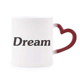 Dıythinker Kırmızı Çok Renkli Dream Word İlham verici Alıntı Sözler Isıya Duyarlı Kalp Kupa