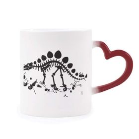 Dıythinker Kırmızı Çok Renkli Ejderha Çimi Büyük Stegosaurus Şekil Isıya Duyarlı Kalp Kupası