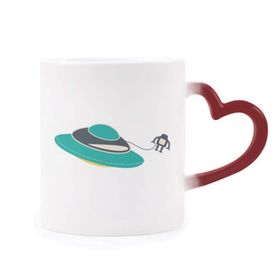Dıythinker Kırmızı Çok Renkli Evren Uzaylı Canavar Ufo Isıya Duyarlı Kalp Kupası