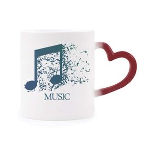 Dıythinker Kırmızı Çok Renkli Flappg Mavi Müzik Mim Beyaz Şekil Isıya Duyarlı Kalp Kupa