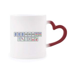 Dıythinker Kırmızı Çok Renkli Flush Suit Mahjong Fayans Şekil Isıya Duyarlı Kalp Kupası