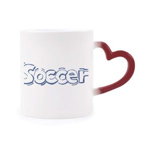 Dıythinker Kırmızı Çok Renkli Futbol Mavi Futbol Ön Desen Isıya Duyarlı Kalp Kupası
