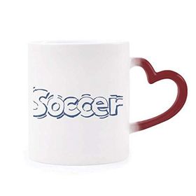 Dıythinker Kırmızı Çok Renkli Futbol Mavi Futbol Ön Desen Isıya Duyarlı Kalp Kupası