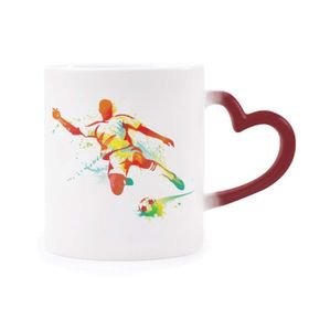 Dıythinker Kırmızı Çok Renkli Futbol Oyuncuları Kick Futbol Futbol Isıya Duyarlı Kalp Kupası