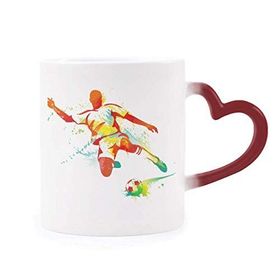 Dıythinker Kırmızı Çok Renkli Futbol Oyuncuları Kick Futbol Futbol Isıya Duyarlı Kalp Kupası