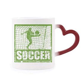 Dıythinker Kırmızı Çok Renkli Futbol Oyuncusu Puanları Gol Futbol Şekil Isıya Duyarlı Kalp Kupası
