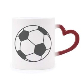 Dıythinker Kırmızı Çok Renkli Futbol Spor Çizgisi Çizim Deseni Şekil Isıya Duyarlı Kalp Kupası