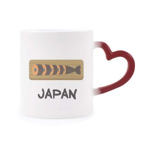 Dıythinker Kırmızı Çok Renkli Geleneksel Japon Kuai Cruisine Morphing Isıya Duyarlı Kalp Kupası
