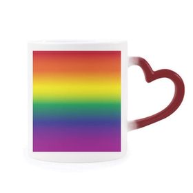 Dıythinker Kırmızı Çok Renkli Gradyan Lgbt Gökkuşağı Homo Isıya Duyarlı Kalp Kupası