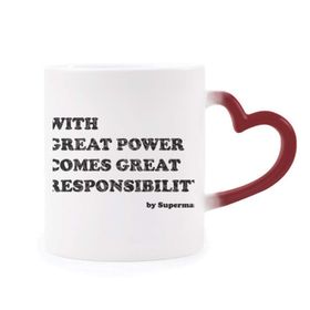 Dıythinker Kırmızı Çok Renkli Great Power Comes Great Responsibility Morphing Isıya Duyarlı Kalp Kupası