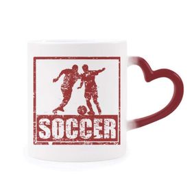 Dıythinker Kırmızı Çok Renkli Kırmızı Futbolcu Tutun Futbol Isıya Duyarlı Kalp Kupası