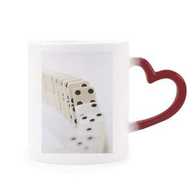 Dıythinker Kırmızı Çok Renkli Kumar Pai Gow Dominoes Fotoğraf Isıya Duyarlı Kalp Kupası
