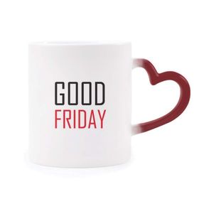 Dıythinker Kırmızı Çok Renkli Kutlama Good Friday Kanada Blessing Şekil Isıya Duyarlı Kalp Kupa