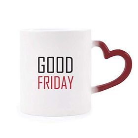 Dıythinker Kırmızı Çok Renkli Kutlama Good Friday Kanada Blessing Şekil Isıya Duyarlı Kalp Kupa