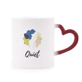 Dıythinker Kırmızı Çok Renkli Mavi Beyaz Soyut Bitkiler Sanat Isıya Duyarlı Kalp Kupası