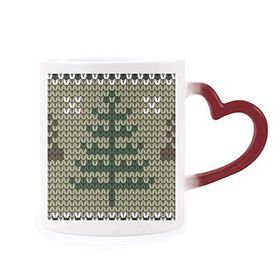 Dıythinker Kırmızı Çok Renkli Noel Ağacı Kahverengi Elk Örgü Desen Şekil Isıya Duyarlı Kalp Kupası