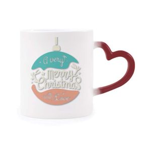 Dıythinker Kırmızı Çok Renkli Noel Renkli Çelenk Soyut İllüstrasyon Isıya Duyarlı Kalp Kupası