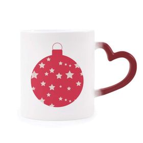 Dıythinker Kırmızı Çok Renkli Noel Yıldızı Kırmızı Festival Şekil Isıya Duyarlı Kalp Kupa