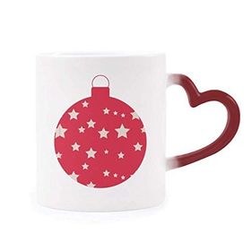 Dıythinker Kırmızı Çok Renkli Noel Yıldızı Kırmızı Festival Şekil Isıya Duyarlı Kalp Kupa
